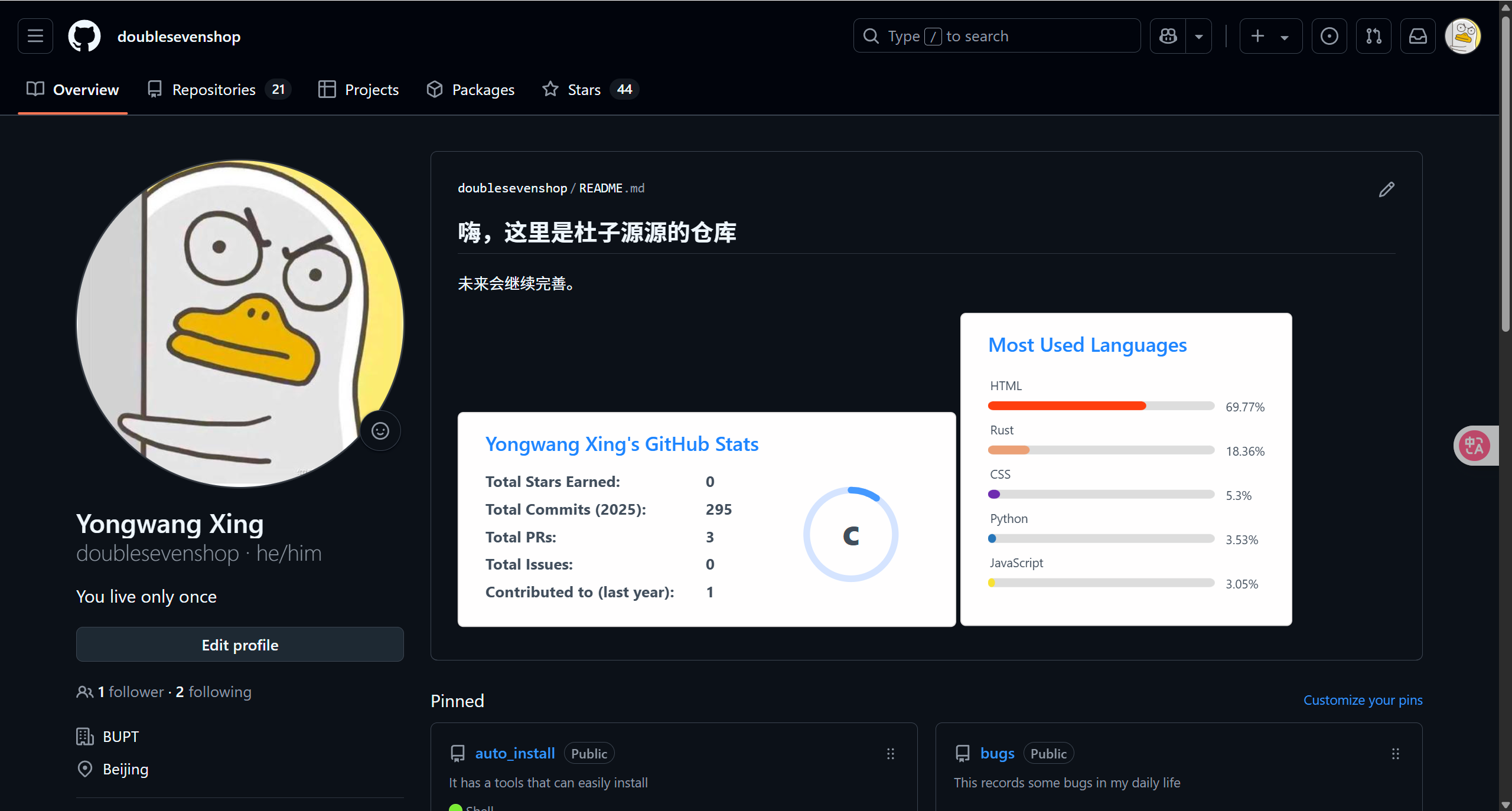 杜子源源的Github仓库